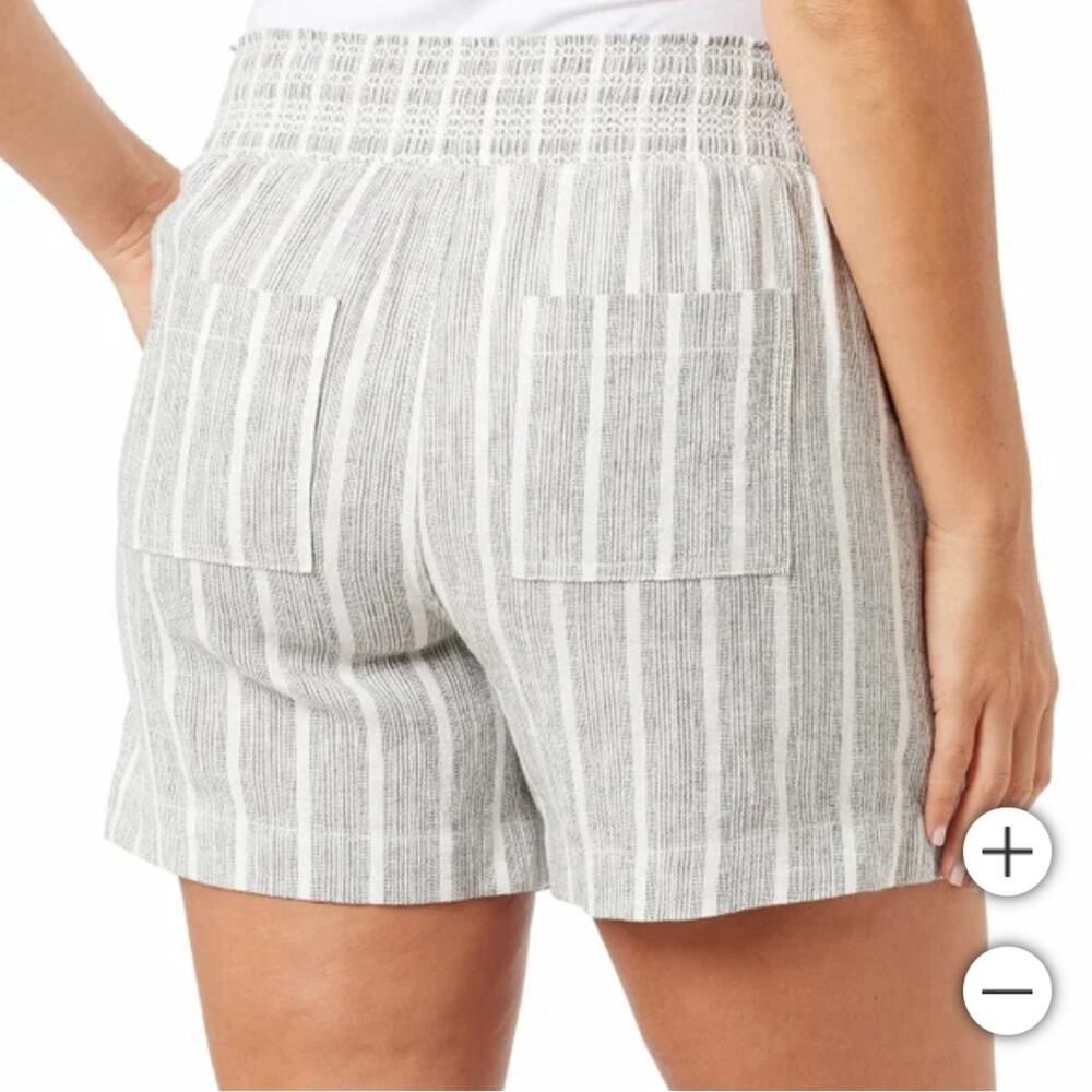 Briggs Ladies' Linen Blend Grey Boho Shorts Size XL - Picture 2 of 3